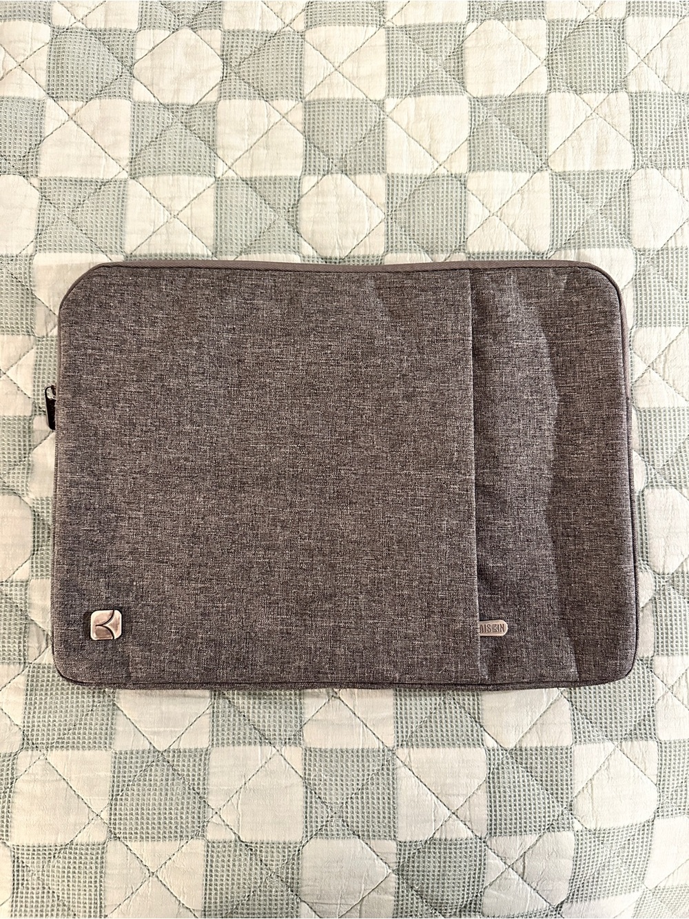 Grey Laptop Sleeve with Front Pocket